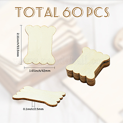 60 шт. необработанных деревянных вырезок для поделок&nbsp;DIY-SC0031-12B