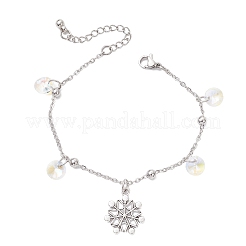3 шт. браслеты из сплава с подвесками в виде рождественских снежинок BJEW-JB12677