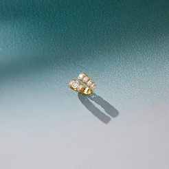 Offene Manschettenringe aus Edelstahl 304 mit Zirkonia-Pavé für Damen&nbsp;SA-CBAABBA-05G