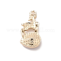 UVメッキ合金ガラスペンダント  ゴールドカラー  ティアドロップチャームが付いた羊  ミックスカラー  20x10x4mm  穴：1.7mm&nbsp;PALLOY-M209-03G