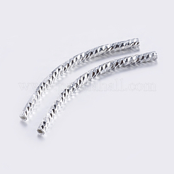 真鍮製チューブビーズ  多面カット  カーブ  ミックスカラー  34x2mm  穴：1mm&nbsp;KK-K197-40