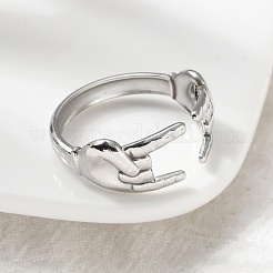 Кольца-манжеты из нержавеющей стали 304 в стиле рок-н-ролл для женщин и мужчин RJEW-B118-02P