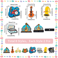 16 шт. 8 стильных музыкальных инструментов пищевые силиконовые фокусные бусины SIL-SC0001-76