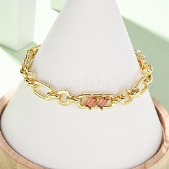Bracelet en laiton serti de micro-pavés de zirconiums cubiques&nbsp;BJEW-D458-03G-07