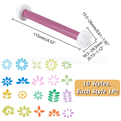 10 шт. пластиковых и силиконовых инструментов для точечной росписи цветов&nbsp;DIY-AR0005-18
