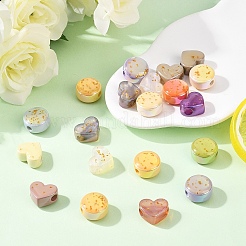 20шт 2 стиля непрозрачные акриловые европейские бусины&nbsp;OACR-YW0004-39