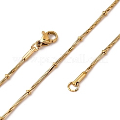 1.2 мм 304 нержавеющая сталь бусины Рондель круглые змейки ожерелья NJEW-K291-03G