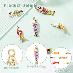 6 pièces 6 styles de pendentifs en laiton plaqué en rack&nbsp;KK-SZ0008-31