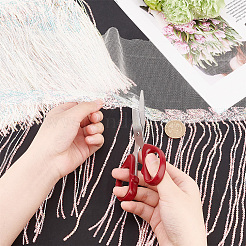 5 ярд блестящего полиэстерового кружева с кисточками&nbsp;OCOR-GA0001-55A