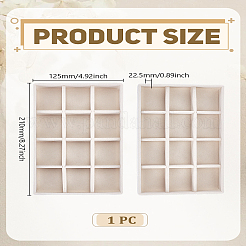 長方形の木製ジュエリープレート  朝食トレイ  収納用の装飾トレイ  モカシン  125x210x22.5mm&nbsp;AJEW-WH0348-804
