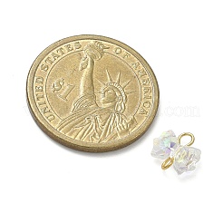 4 шт. 4-цветные подвески-бантики из гальванического стекла&nbsp;PALLOY-JF04406-01