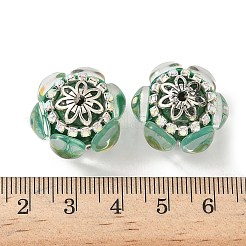 Акриловые бусины-рондели со стразами CLAY-NH0003-02AS