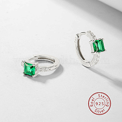 Серьги-кольца из платины 925 пробы с родиевым покрытием OB9176-2