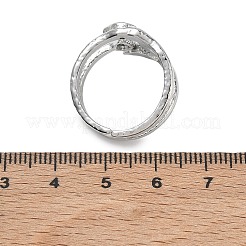 Offene Manschettenringe aus Messing mit Mikropavé und Zirkonia für Damen&nbsp;RJEW-L343-11P