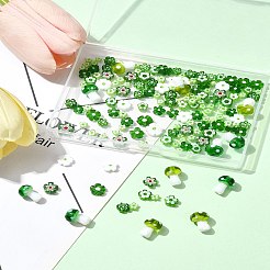 156 шт. 9 стиля стеклянных бусин миллефиори ручной работы LAMP-FS0001-49