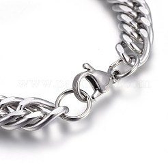 Браслеты из кубинской цепи из нержавеющей стали 304 BJEW-L637-01A-P