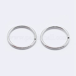 Открытые соединительные кольца из стерлингового серебра с родиевым покрытием&nbsp;STER-F036-02P-0.6x4mm