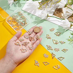 36 шт. 9 стиля звеньев/соединителей из сплава со стразами&nbsp;FIND-UN0016-38