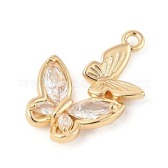 Латунные микропаве прозрачные подвески с фианитом KK-R219-33G