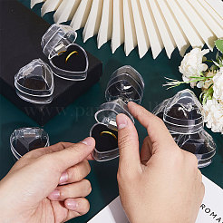 Пластиковые коробки для колец в форме сердца CON-WH0084-83A