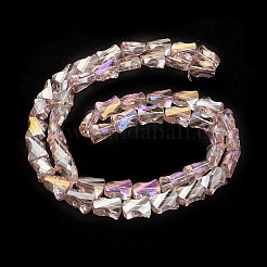 Brins de perles de verre transparentes galvanisées&nbsp;GLAA-G092-A06