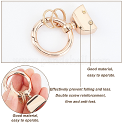 6セット3色の合金キーホルダー留め具  DIYキーホルダー作り用品  鉄ねじ付き  ミックスカラー  54mm  2セット/カラー&nbsp;DIY-CA0004-49