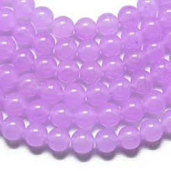 天然石マレーシアジェイドビーズ連売り  染め＆加熱  ラウンド  スミレ  8~8.5mm  穴：1.2mm  約48個/連  14.96インチ（38cm）&nbsp;G-L645-C01-8mm-08