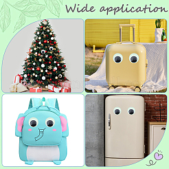 Светящиеся самоклеящиеся пластиковые кабошоны с покачивающимися глазами KY-WH20002-02A