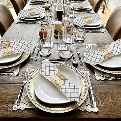 90 шт. 3-х цветные бумажные кольца для салфеток AJEW-WR0002-50