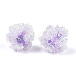 Бусины из полимерной глины со стразами и рельефными смоляными розами RESI-T059-01A