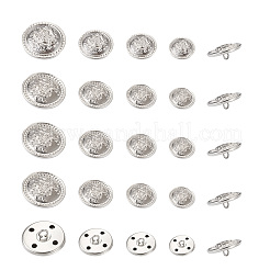 80шт 8 стиля латунные пуговицы с хвостовиком&nbsp;BUTT-TA0001-08S