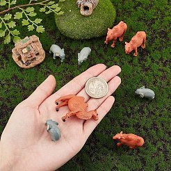 10個 2スタイル PVC動物人形装飾  3d象とラクダのプラスチック製の家の装飾品  家とマイクロランドスケープオーナメント用  ミックスカラー  16.5~42x14.5~25x13~40.5mm  5個/スタイル&nbsp;DJEW-AR0001-06