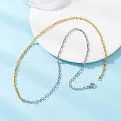 Двухцветные цепочки-ролики из нержавеющей стали 304 толщиной 3 мм NJEW-JN05623