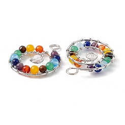 Gros pendentifs en laiton et pierres naturelles mélangées&nbsp;FIND-E023-03P