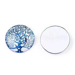 Halbrund / Dom Baummuster Glas flatback BlumeCabochons für DIY-Projekte&nbsp;GGLA-Q037-25mm-M28-11