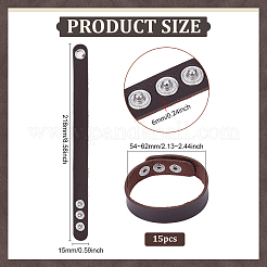 15 шт. простой браслет из искусственной кожи с пряжками из сплава&nbsp;BJEW-ME0001-06A