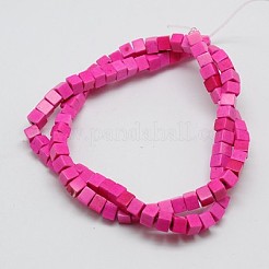 Синтетических нитей бирюзовые бусы&nbsp;TURQ-G108-4x4mm-05