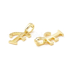 Colgantes de letras de latón ecológicos con revestimiento en rack&nbsp;KK-K265-02G-F