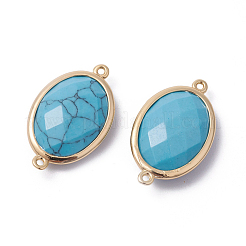 Золотистые латунные синтетические бирюзовые соединители звеньев&nbsp;G-F339-A04