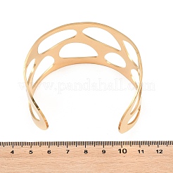 Hohle Manschettenarmreifen aus 304 Edelstahl für Damen&nbsp;BJEW-T028-01G