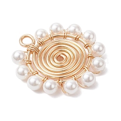 4 шт. 4 подвески из круглой бусины с ракушками и жемчугом PALLOY-TA00328