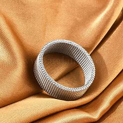 201 ステンレススチール指輪  ユニセックスのワイドバンドリング  ステンレス鋼色  10mm  内径：23mm&nbsp;RJEW-H242-01E-P