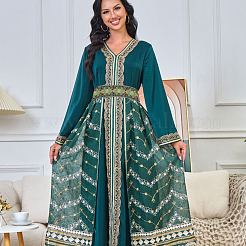 Лента из полиэстера с вышивкой в этническом стиле OCOR-WH0078-236