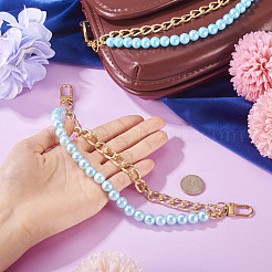 АБС-пластик имитация жемчуга и алюминиевые цепи для панциря сумки удлинители цепи HJEW-TAC0073