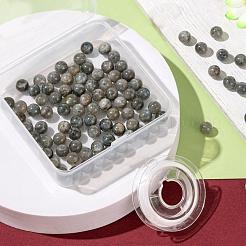 Круглые бусины из натурального лабрадорита 100мм класса аа&nbsp;DIY-LS0002-58