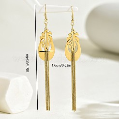 Серьги-кисточки в форме листа из нержавеющей стали 201 EW2816