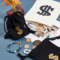 4 шт. 2-х цветные холщовые сумки с завязками ABAG-NB0001-69B