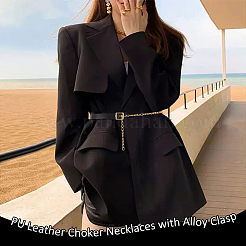 Ожерелья-чокеры из искусственной кожи с застежкой из сплава&nbsp;LS-AJEW-WH0348-131A