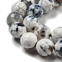 Граненые бусины из натурального огненного агата с треском&nbsp;G-F447-12mm-J02