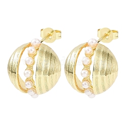 Boucles d'oreilles à tige rondes en laiton&nbsp;EJEW-D351-01G